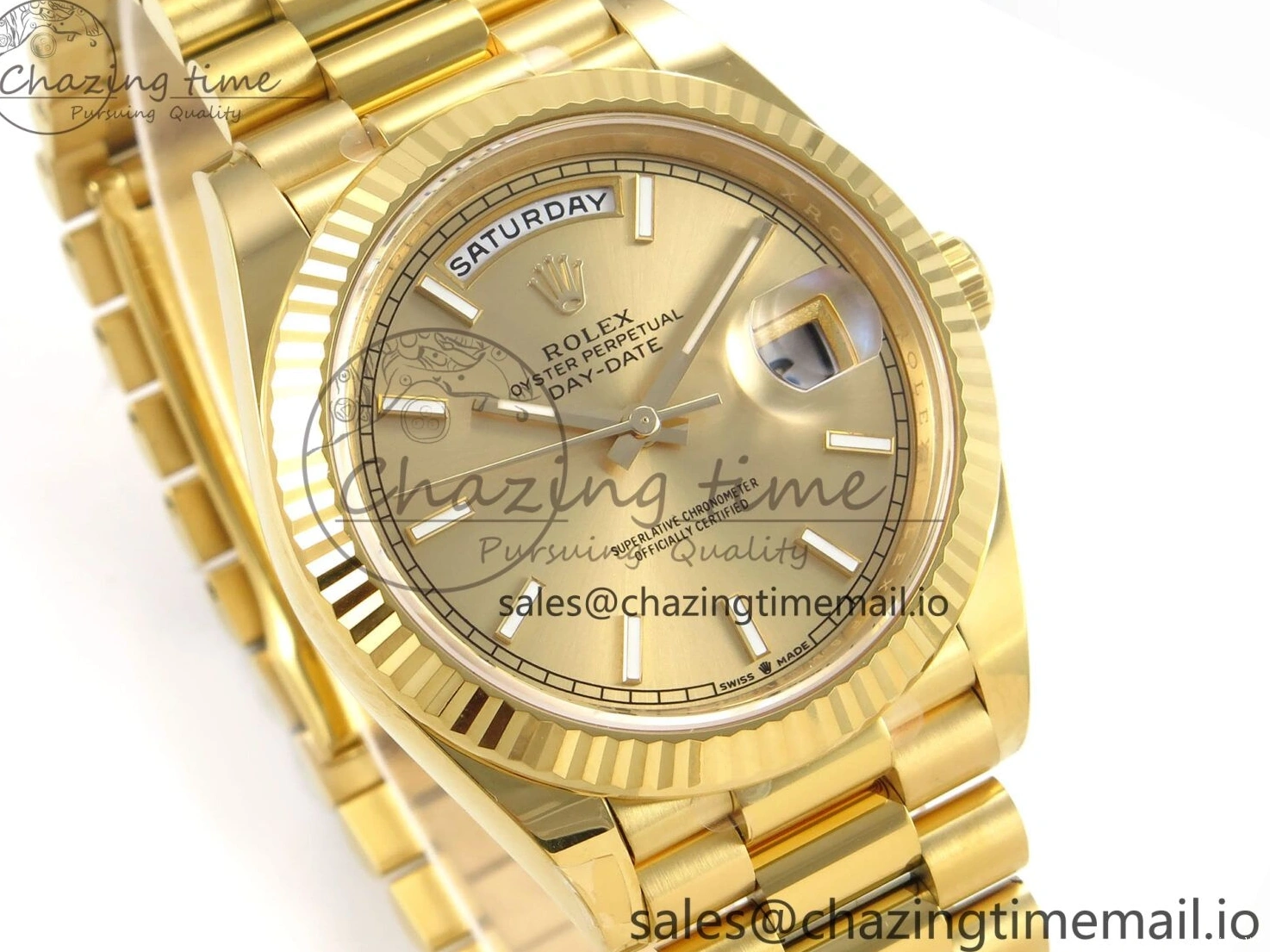 0508 Tailored Day Date 40 YG 228238 THBF 1:1 Best Edition YG Dial on President Bracelet VR3255 (Gain Weight) 952